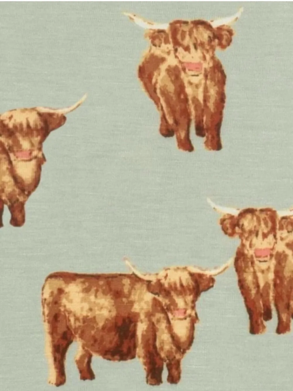 MILKBARN Highland Cow Bamboo Zipper Footed Romper